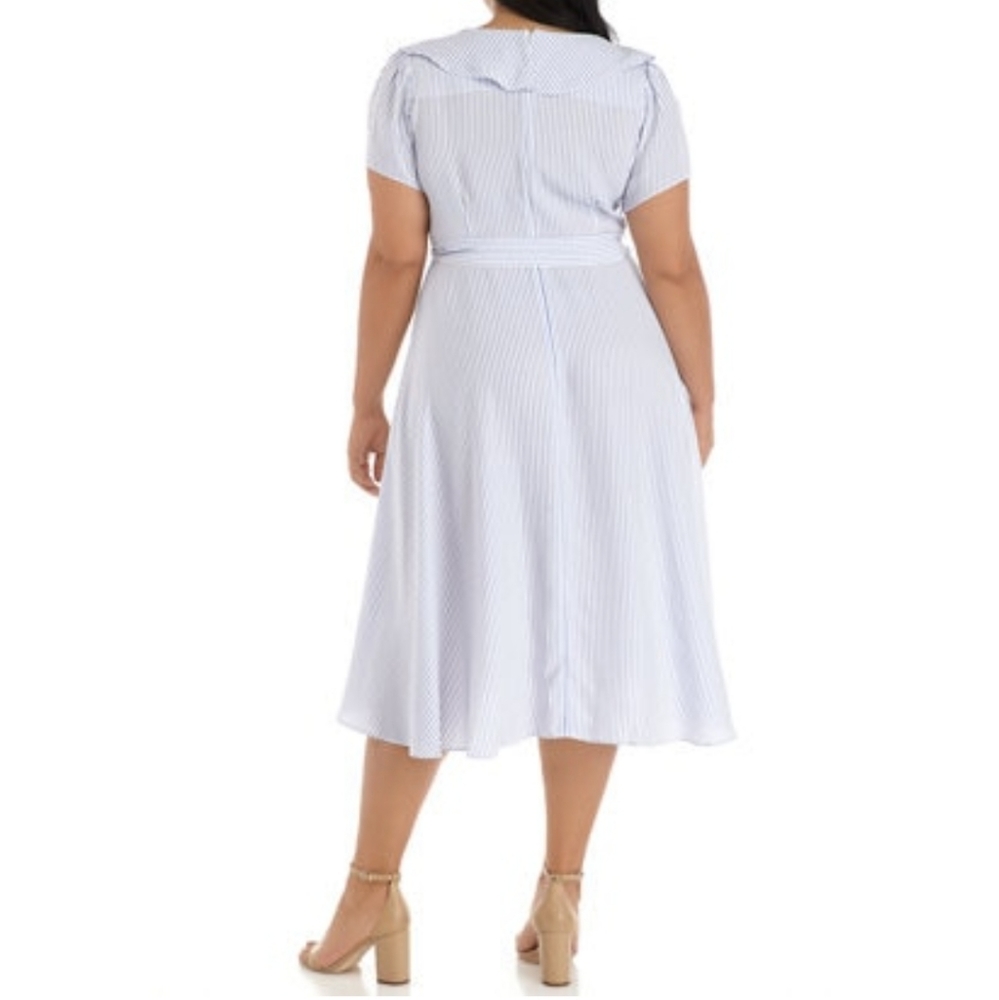 [DN Designs] Plus Ruffle Stripe Dress - Picture 2 of 11